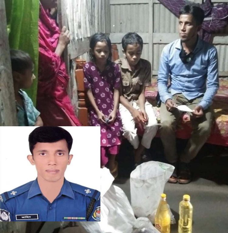 ওয়ারেন্টের আসামী ধরতে গিয়ে খাদ্য সহায়তা পৌঁছে দিলেন এএসআই জাহিদ