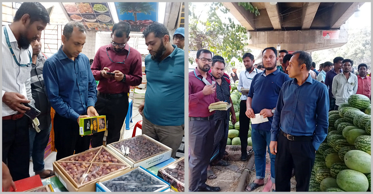 মেয়াদোত্তীর্ণ খেজুর ও তরমুজের মূল্যতালিকা না থাকায় ৩ ব্যবসায়ীকে জরিমানা