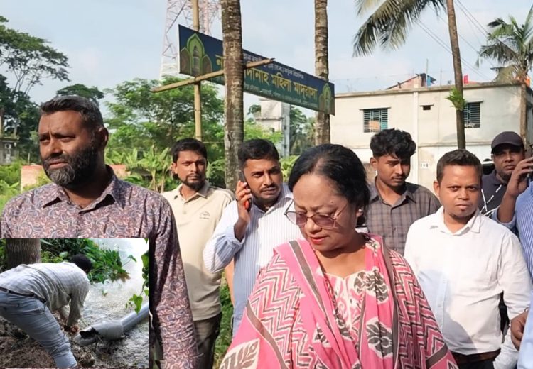 নবনির্মিত সড়কে ড্রেজার পাইপ, ভেঙে ফেলার নির্দেশ
