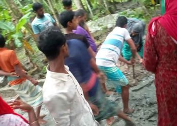 ইউএনও’র নির্দেশ উপেক্ষা, বিএনপি নেত্রীর জমি দখল করে রাস্তা নির্মাণের অভিযোগ