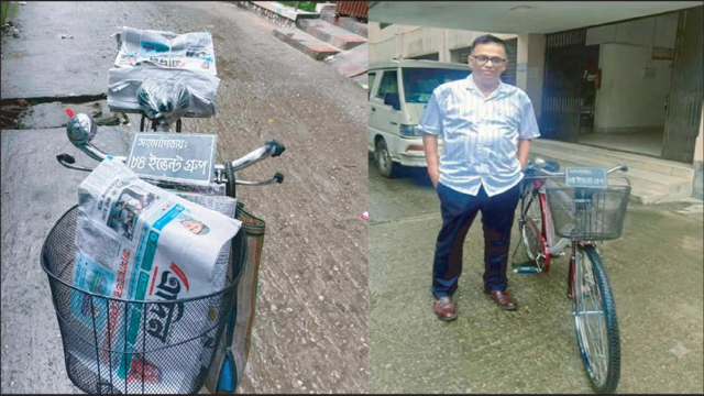 পত্রিকা হকারকে নতুন সাইকেল উপহার দিলেন সাজ্জাদ