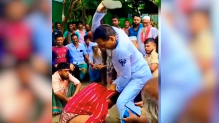 পরকীয়ার অভিযোগে সালিশে নারীকে চেয়ারম্যানের জুতাপেটা