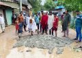 পিরোজপুরে নিজেই রাস্তা সংস্কার করলেন বিএনপি নেতা