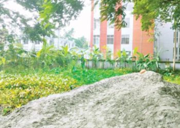বরিশালে বালু ফেলে সরকারি পুকুর ভরাটের অভিযোগ