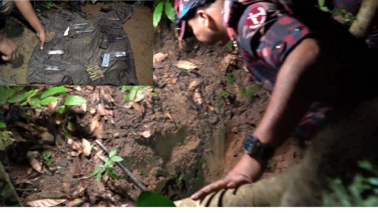 সাতছড়িতে মাটির নিচে থেকে ৬ পিস্তলসহ ৭ ম্যাগাজিন ও গুলি উদ্ধার
